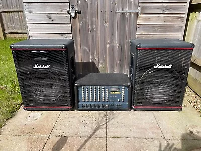 Marshall PA Speaker System With Carlsbro GR3000 Mixer Amp 6115H 15  • £5