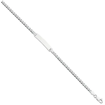 New Real 925 Sterling Silver Baby Childs Curb Cuban 4mm I.D Identity Bracelet • £18.50