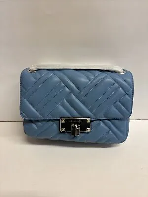 Michael Kors Blue Peyton Leather Medium Shoulder Crossbody Handbag 35S9SP6F2T • $95