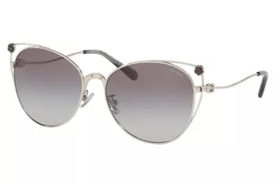 Coach Sunglass HC7096B 900111 58mm L1079 Shiny Silver Gray Gradient 58-16-140 • $169.35