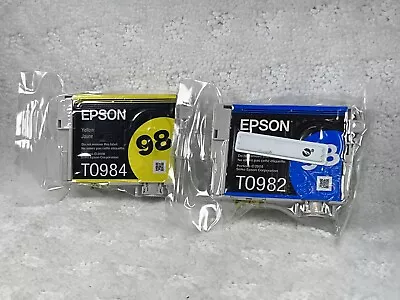 Epson 98 T0982 Cyan T0984 Yellow Ink Cartridges - GENUINE Epson • $15.95