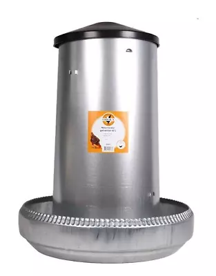 Galvanised Poultry Feeder 40L Steel Chicken Feeder Bird Hen Feed • £49.99