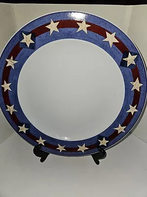 SAKURA Spirit Of The Flag Chop Plate/Round Platter 12  Warren Kimble 4th Of July • $19.99