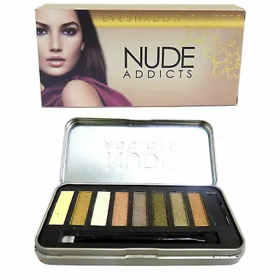 £2.98 • Buy Nude Addicts Eyeshadow Eye Shadow Palette 9 Sultry Shades Gift Set Tin 