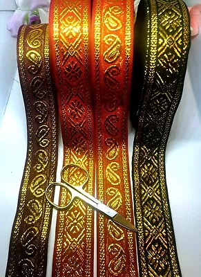£2.25 • Buy A2) 2 Yards Metallic Ribbon Sewing Craft Trimming Haberdashery Embellishment