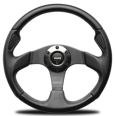 Genuine Momo Jet D35 Black Leather With Carbon Fibre 350mm Steering Wheel • $391.64