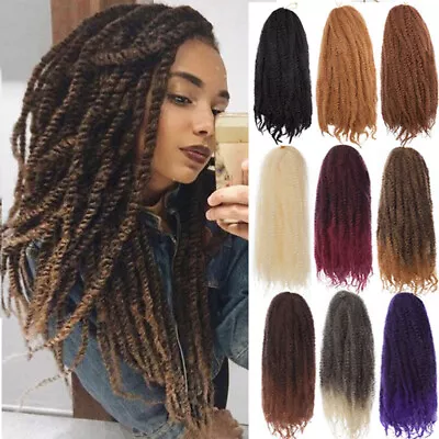 Cuban Twist Braids Marley Crochet Braids Hair Extensions Kinky Bulk Hairpiece US • $47.60