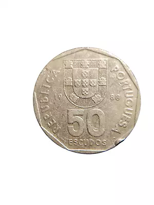 $2.59 • Buy 1988 Portugal Portuguese 50 Escudos Ancient Ship Coin VXF+