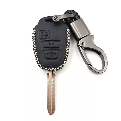 Black Leather For Toyota RAV4 Tacoma Tundra HYQ12BDM 3 Buttons Key Fob Cover • $10