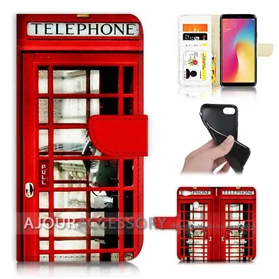 $12.99 • Buy ( For Oppo A73 ) Flip Wallet Case Cover AJ40051 Red Phone Booth