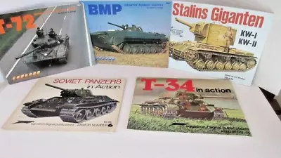 5 Vtg Squadron Signal Schiffer Series: Armor Soviet T-34 T-72 BMP KW-1 Tank • $33