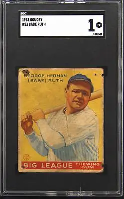 1933 Goudey #53 Babe Ruth SGC 1 • $4149.99