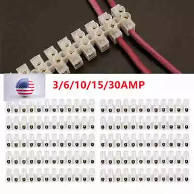 1-5PCS 12 Position 3-30AMP Dual Row Terminal Strip Screw Terminal Barrier Block • $6.99