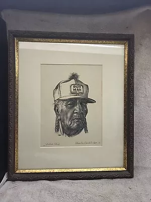 1980 Charles Banks Wilson Pencil Signed Lithograph Indian Chief Edition Of 75 • $355