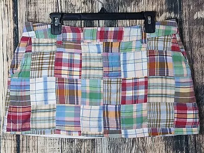 American Eagle Skirt Womens 10 Mini Madras Patchwork Plaid Lined Y2K Preppy • $19.99