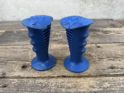 Blue Bmx Handlegrips Grips Oakley 3 Style Old School Vintage • $99