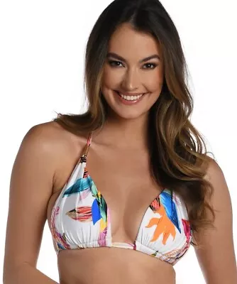 New La Blanca Swimsuit Bikini Top Only Sz 6 Paradise City Halter Triangle NWT • $23.20