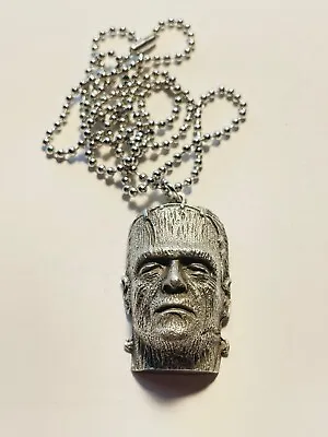 Metal Frankenstein Monster Necklace Pendant HIGH RELIEF FINE DETAIL New • $20