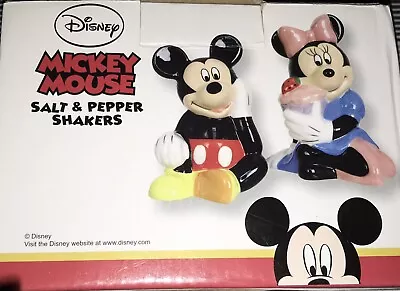 Mickey & Minnie Mouse Disney Salt & Pepper Cermic Shakers NIB • $17.99