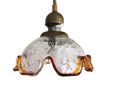 Vintage Italian Murano Glass Pull Down Light Fixture Varlo Nason Mazzega 70s • $1157.10