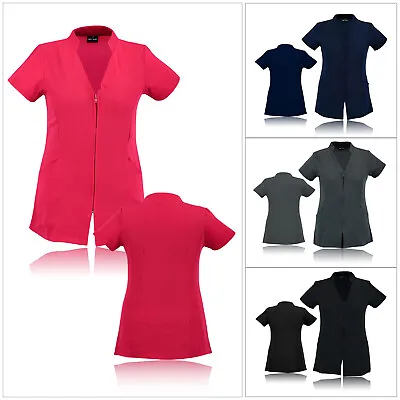 Side Pocket Spa Beauty Hairdressing Nail Salon Massage Therapist Tunic Uniform • £13.49