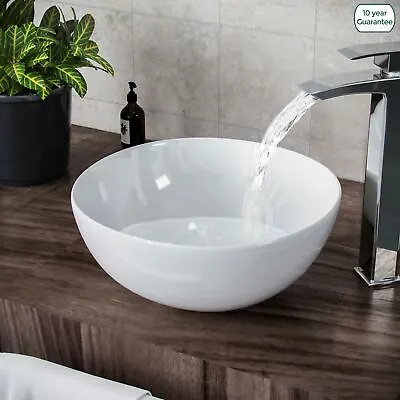 Small 320mm Round Counter Top Basin Bowl Cloakroom Bathroom Wash Sink | Etive • £37.99