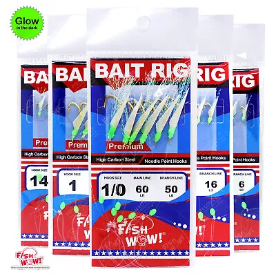 Fishing Bait Rigs Premium Sabiki 6 Hooks Size #1/0#2#4#6#8#10 Piscatore Lot • $10.95