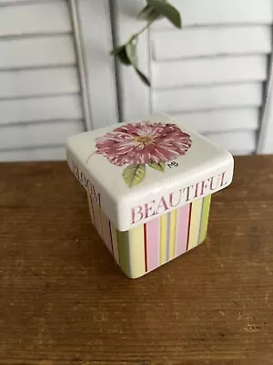 Marjolein Bastin Porcelain Trinket Friendship Box W/ Lid Bloom Beautiful Flower • $11.99