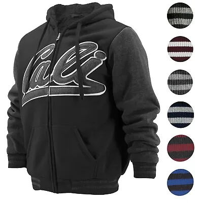 Men's Athletic California Graphic Sherpa Fleece Lined Cali Zip Up Hoodie Jacket • $38.84