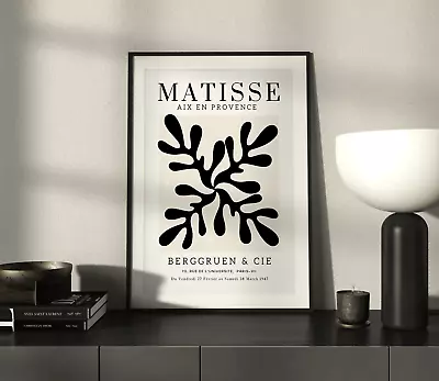 £7 • Buy Retro Henri Matisse Print In Black And Beige/ Monochrome Cutouts Print/ Bedroom