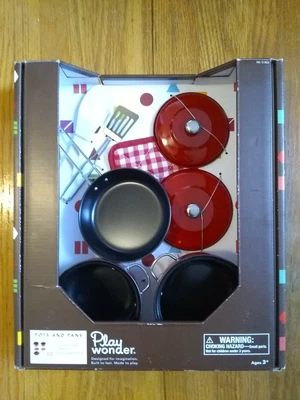 $32.99 • Buy PLAY WONDER Toy Kitchen Set - Pretend Pots And Pans & Cooking Utensils - NEW