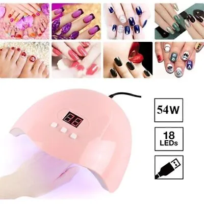 54W LED UV Nail Lamp Polish Dryer Gel Acrylic Curing Light Professional Spa Tool • $8.99