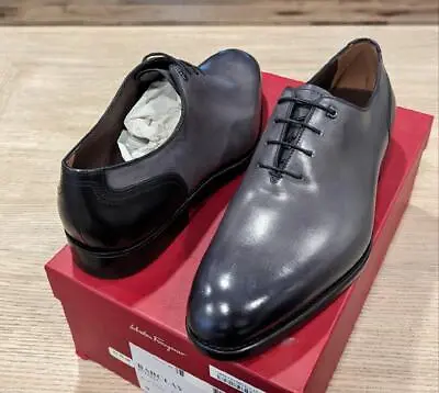 $1290 Mens Salvatore Ferragamo Wholecut Leather Oxfords Gray/Black US 9 EEE • $479.99