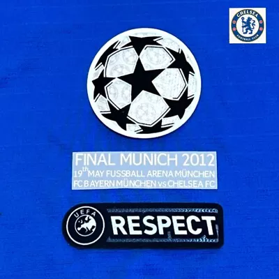 Chelsea Champions League 2012 UCL  + Final Munich  Match Details + RESPECT Patch • £12.30