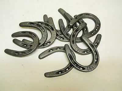 $21.99 • Buy 10 Pc Set Pony HorseShoes For Small Craft Projects 3 1/2  X 3  Cast Iron