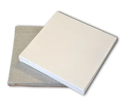 Pebeo 10 X 10cm Art Painting Canvas Boards Pack Of 3 - White Cotton Or Linen • £4.99