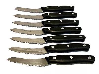 Lot 7 Miracle Blade Steak Knives 4  Serrated Flash Forged Stainless Steel • $9.99