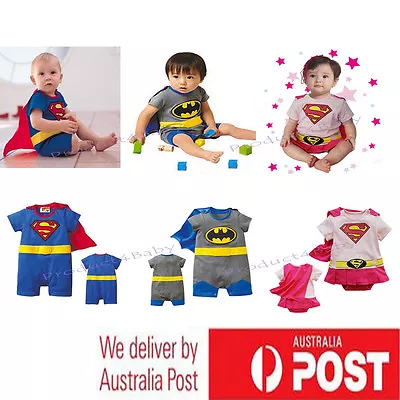 $13.45 • Buy Baby Boy Girl Superhero Costume Halloween Outfit Romper Superman 00,0,1,2