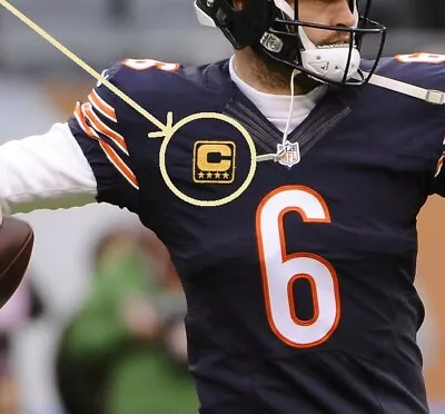 $14.99 • Buy 2017 CHICAGO BEARS #6 Jay Cutler QB 4-⭐⭐⭐⭐STAR GOLD-C CAPTAINS C-PATCH (iron-on)