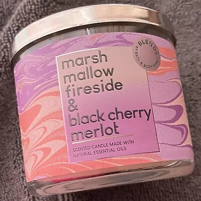 New Bath & Body Works Marshmallow Fireside & Black Cherry Merlot Candle-14.5 Oz • $23.51