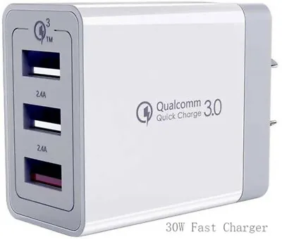 $24.90 • Buy 30W QC 3.0 Fast Charging 3 Port USB Wall Charger Adapter For IPhone Samsung AU