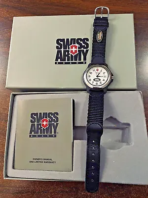 Swiss Army Land Rover Gear Logo Military Sport Watch Box Manual 1995 New Battery • $99