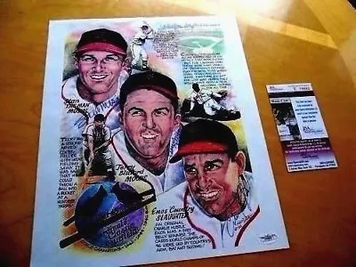 Stan MusialTerry Moore& Enos Slaughter Cardinals Signed Print/Photo -JSA LOA • $175