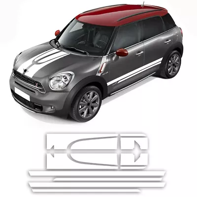 Racing Hood Side Trunk Sticker Stripe Decal Kit For Mini Countryman Cooper S R60 • $58.66