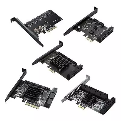 PCIe Adapter PCI E To SATA 3.0 6Gbps Support SSD HDD Internal Expansion Card • £22.01
