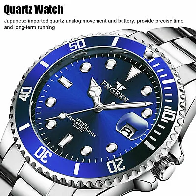 $14.99 • Buy FNGEEN Men's Watch Relojes De Hombre Stainless Steel Quartz Classic Waterproof