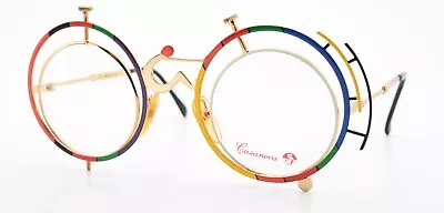 Casanova Glasses Spectacles Mod. SC-3 42/20 C 01 Gold Rainbow Colourful Round • $1037.55