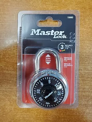 MASTER LOCK Padlock *1500D* Preset Combination Lock 1-7/8  NEW 2C • $8.99