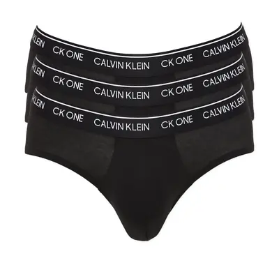 Calvin Klein Men's Underwear CK One Cotton Stretch Hip Brief 3 Pk-Black • $58