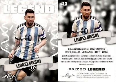 2023 Leaf Prized Legends Edition Lionel Messi #13 Soccer • $4.95